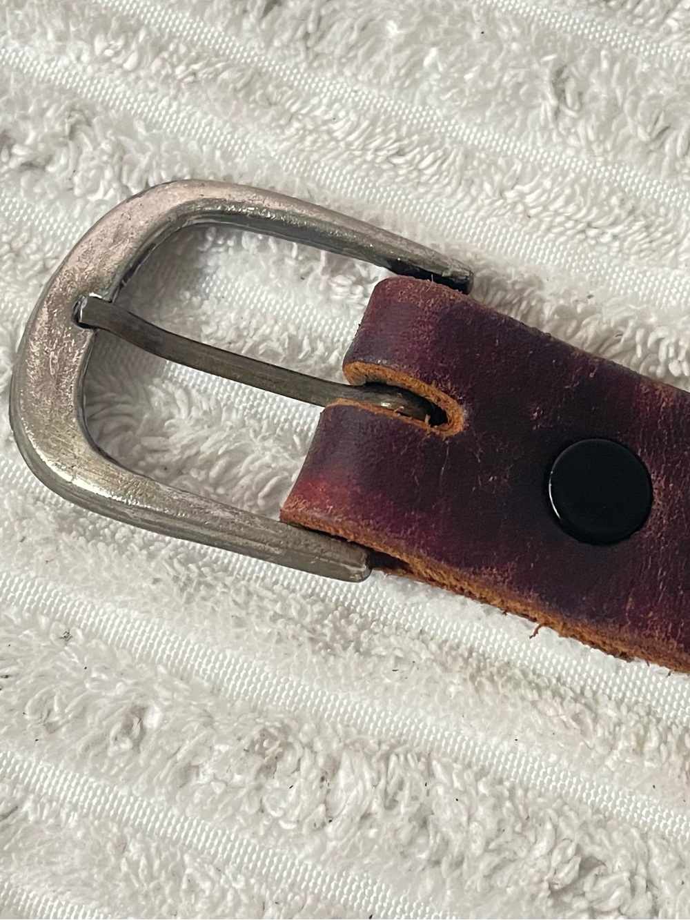 Vintage Dark Brown Leather Tooled Belt